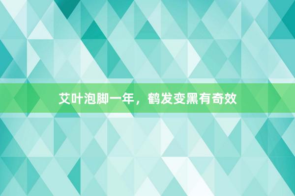 艾叶泡脚一年，鹤发变黑有奇效